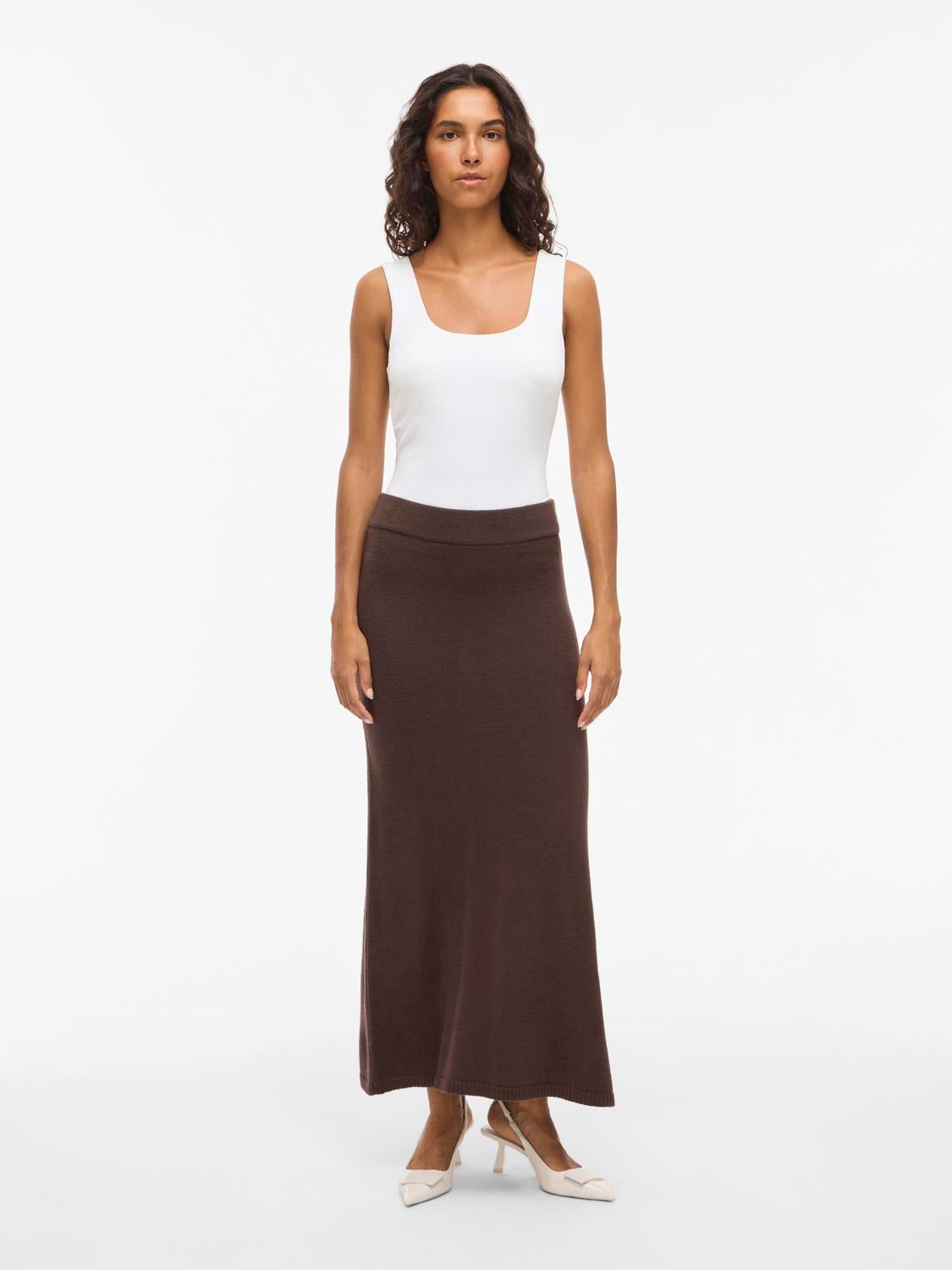 VIRIL Long Skirt - Coffee Bean - VERO MODA & VILA Bergvik